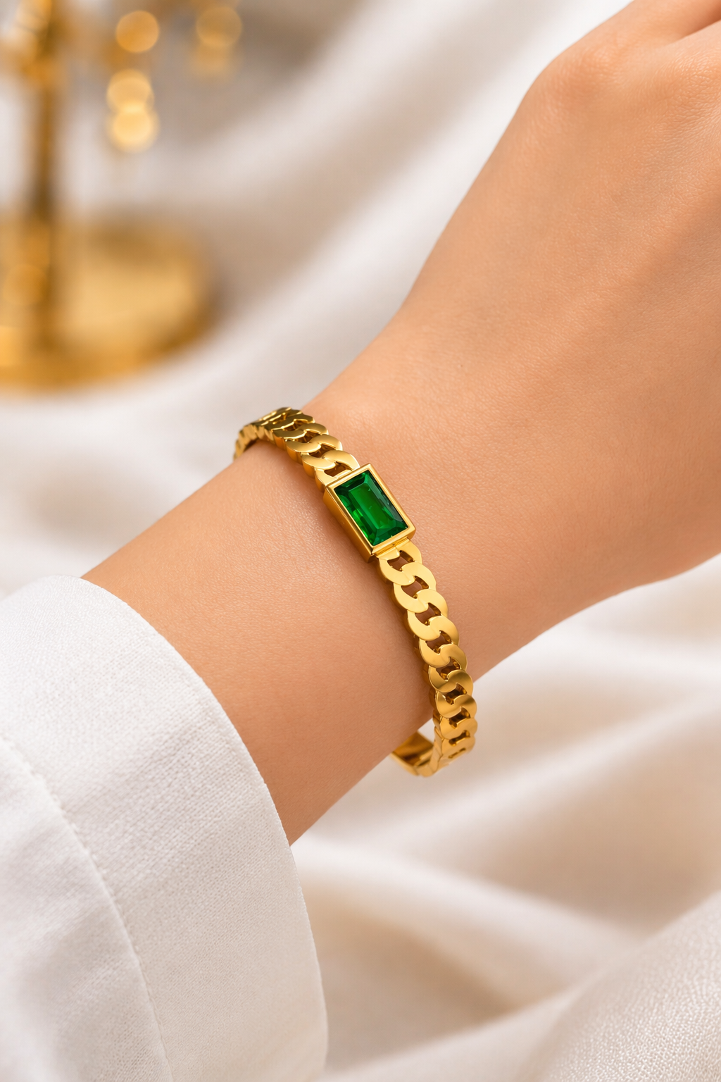 Emerald Cuff Bracelet