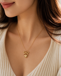 Golden Bow Heart Necklace